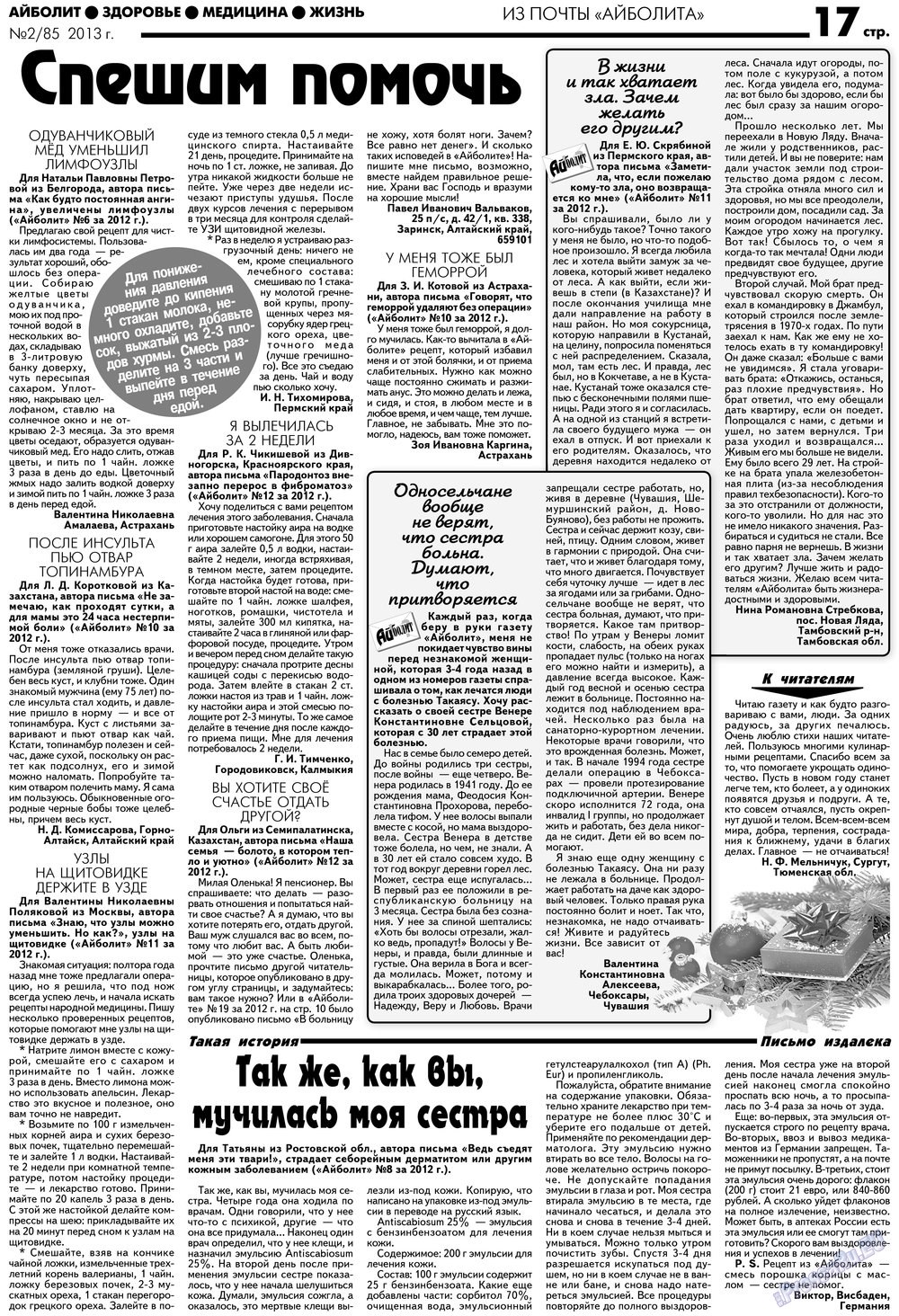 Aibolit (Zeitung). 2013 Jahr, Ausgabe 2, Seite 17
