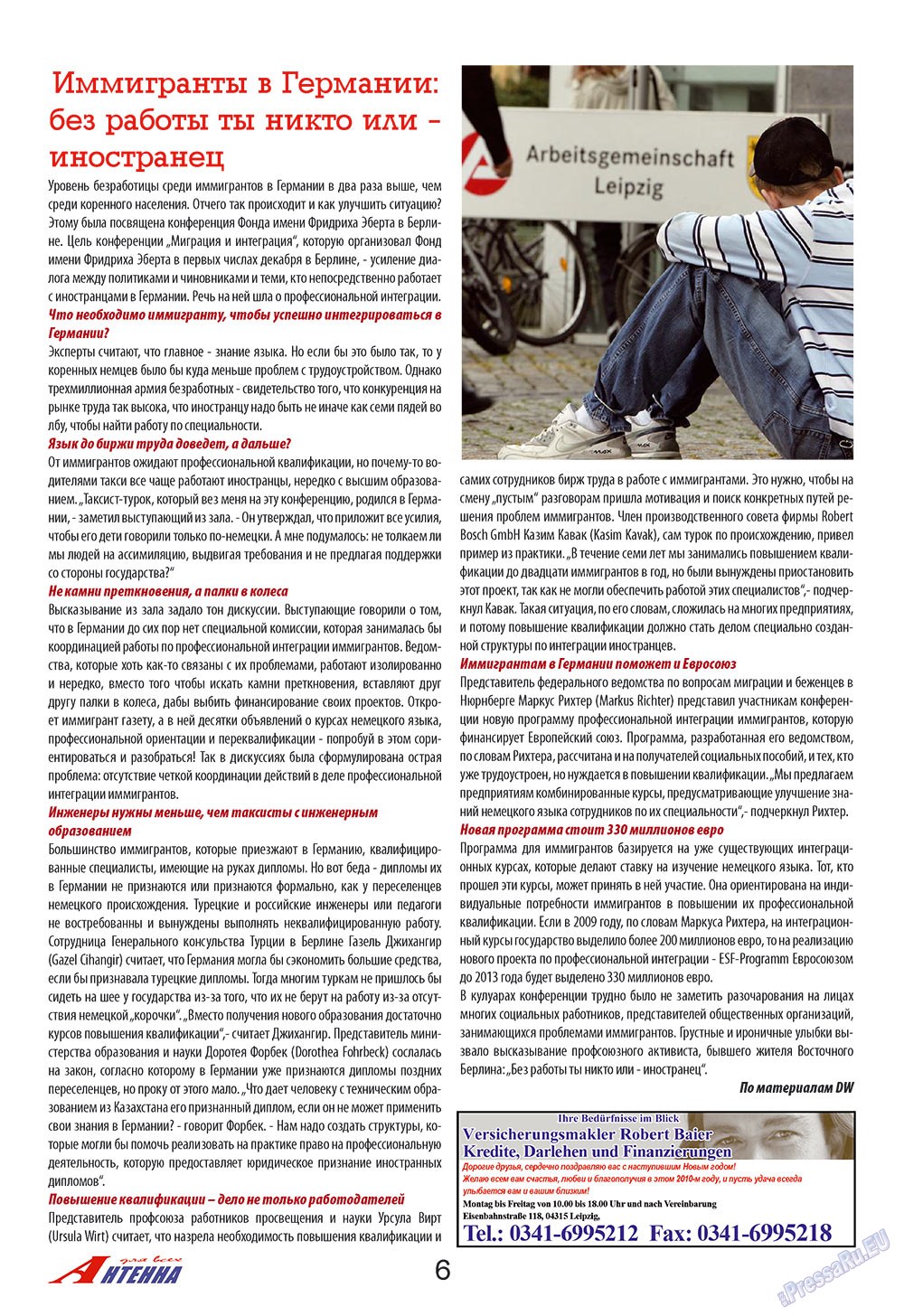 Antenne (Zeitschrift). 2010 Jahr, Ausgabe 1, Seite 6