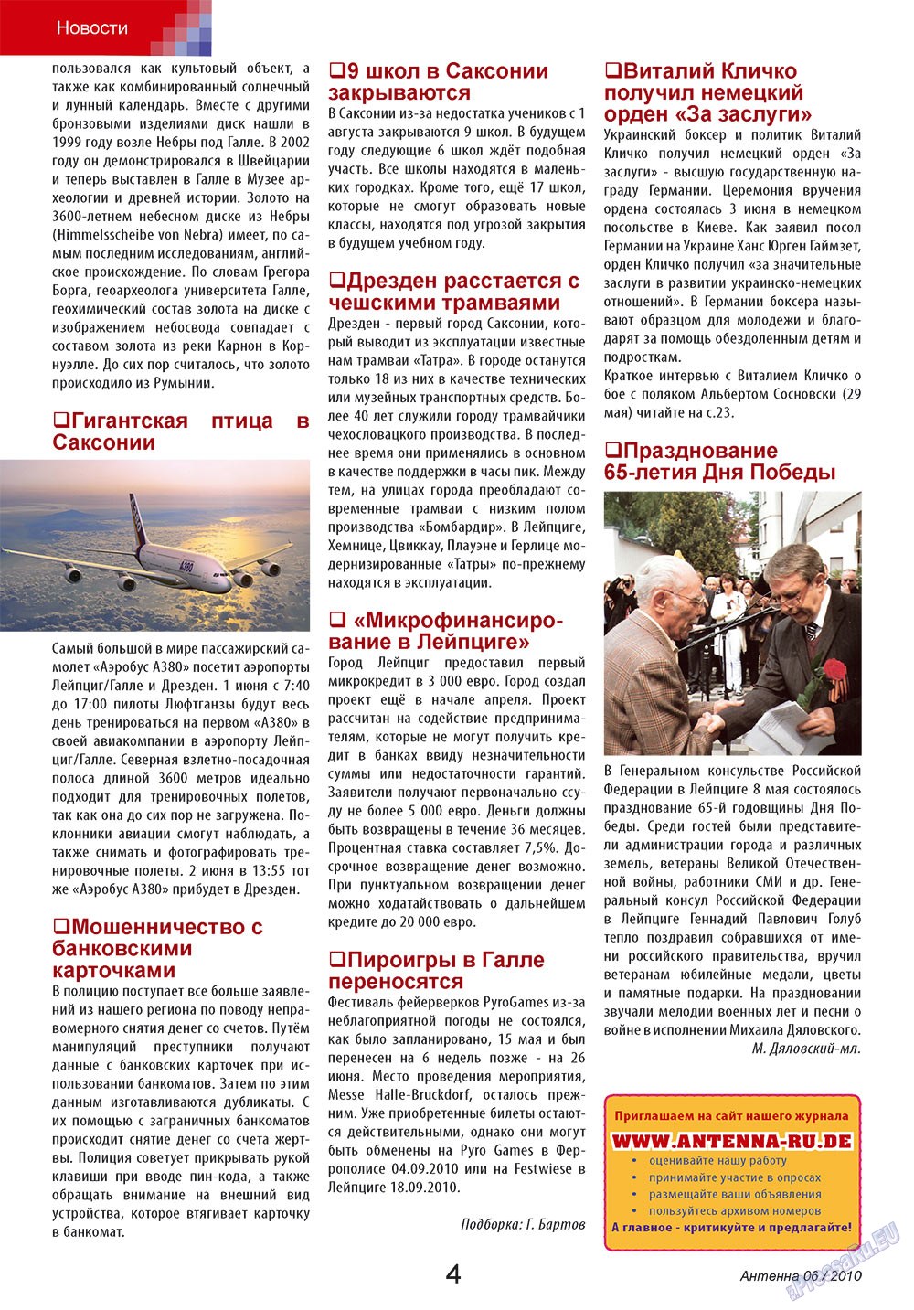 Antenne (Zeitschrift). 2010 Jahr, Ausgabe 6, Seite 4
