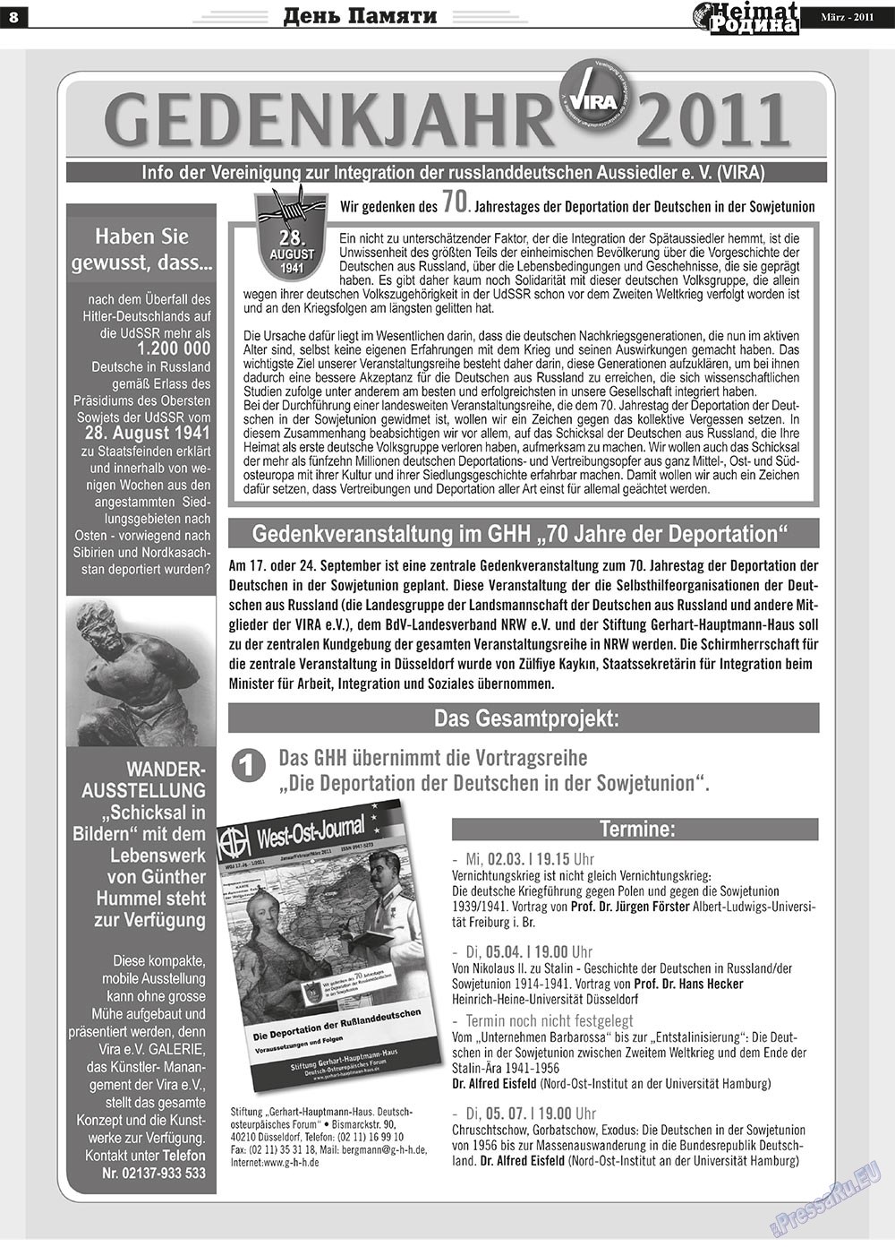Heimat-Родина (Zeitung). 2011 Jahr, Ausgabe 3, Seite 8