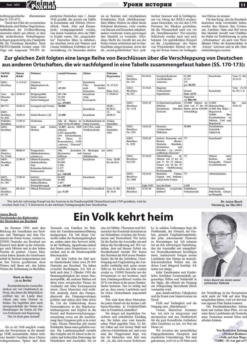 Heimat-Родина (Zeitung). 2011 Jahr, Ausgabe 6, Seite 11