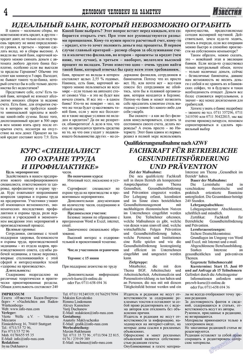 Nachrichten BW (Zeitung). 2009 Jahr, Ausgabe 5, Seite 4