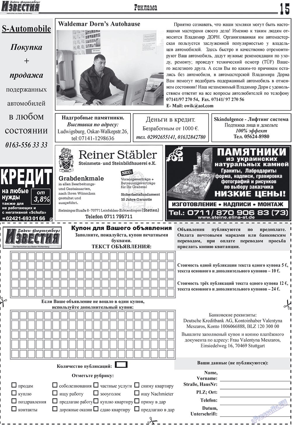 Nachrichten BW (Zeitung). 2009 Jahr, Ausgabe 8, Seite 15