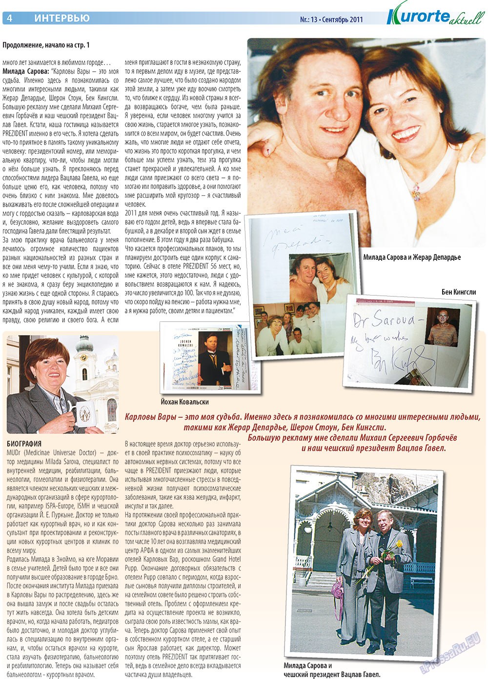 Kurorte aktuell (Zeitung). 2011 Jahr, Ausgabe 9, Seite 4