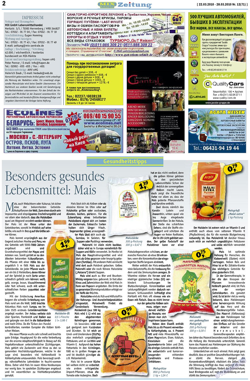 MIX-Markt Zeitung (Zeitung). 2010 Jahr, Ausgabe 12, Seite 2