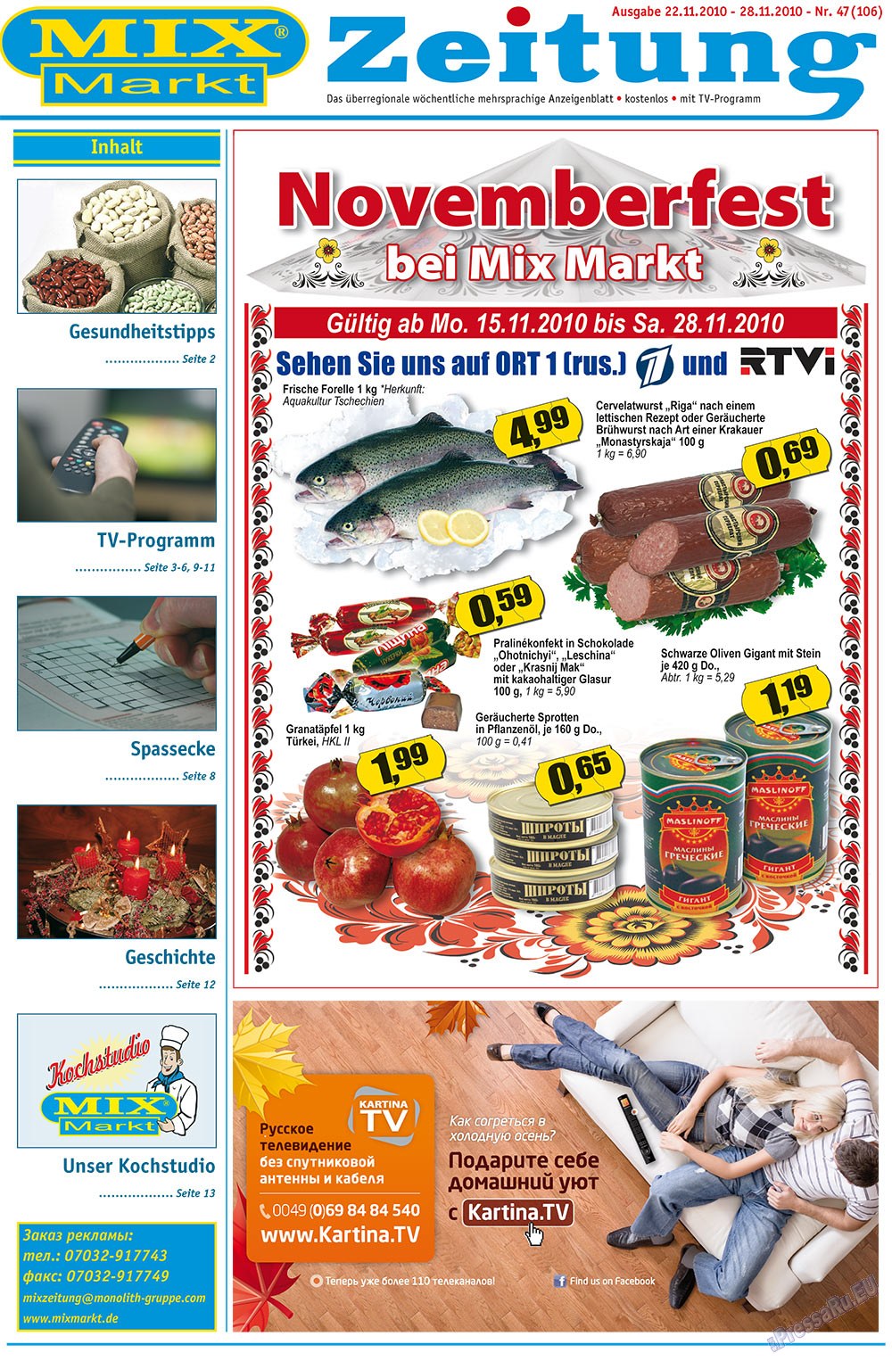 MIX-Markt Zeitung (Zeitung). 2010 Jahr, Ausgabe 47, Seite 1