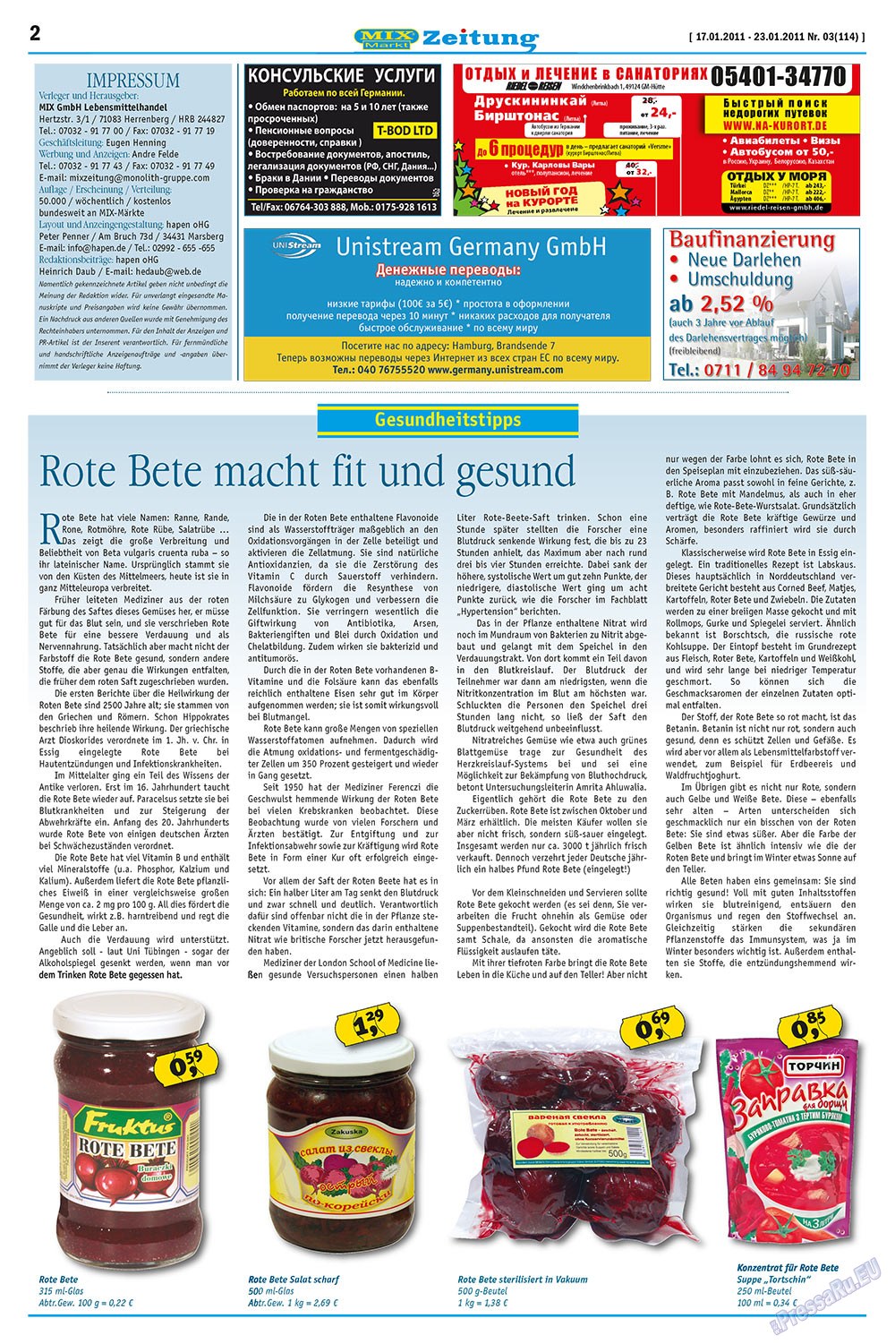 MIX-Markt Zeitung (Zeitung). 2011 Jahr, Ausgabe 3, Seite 2