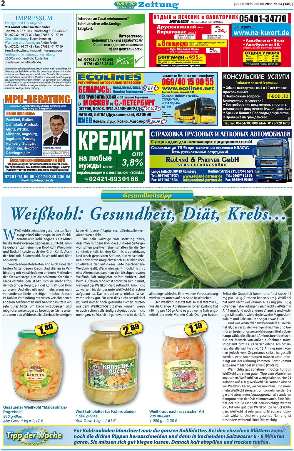 MIX-Markt Zeitung (Zeitung). 2011 Jahr, Ausgabe 34, Seite 2