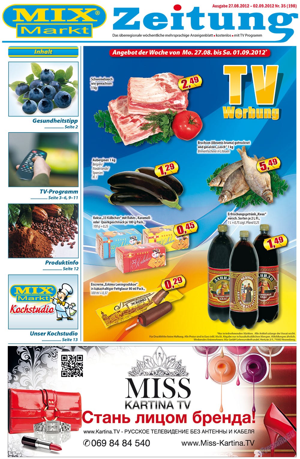 MIX-Markt Zeitung (Zeitung). 2012 Jahr, Ausgabe 35, Seite 1