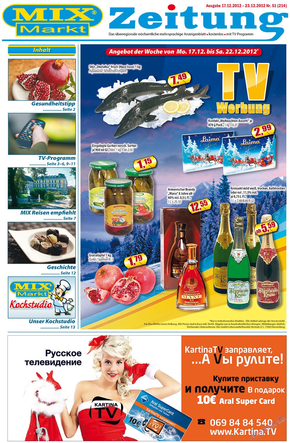 MIX-Markt Zeitung (Zeitung). 2012 Jahr, Ausgabe 51, Seite 1