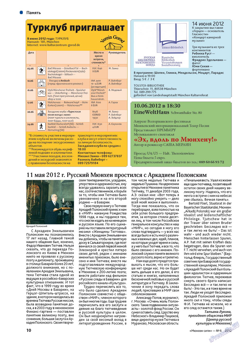 München-city (Zeitschrift). 2012 Jahr, Ausgabe 6, Seite 10