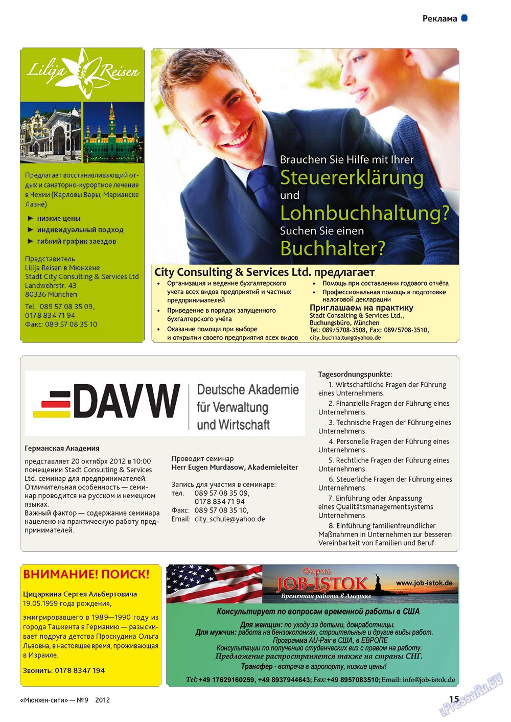 München-city (Zeitschrift). 2012 Jahr, Ausgabe 9, Seite 15