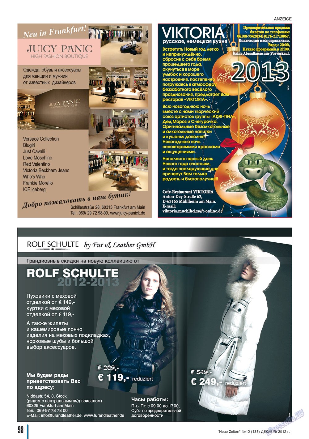 Neue Zeiten (Zeitschrift). 2012 Jahr, Ausgabe 12, Seite 98