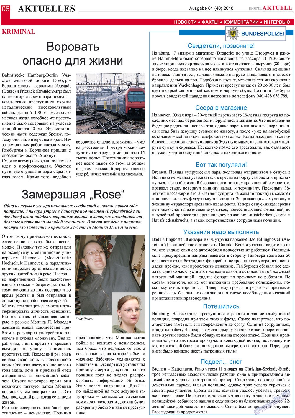 nord.Aktuell (Zeitung). 2010 Jahr, Ausgabe 1, Seite 6