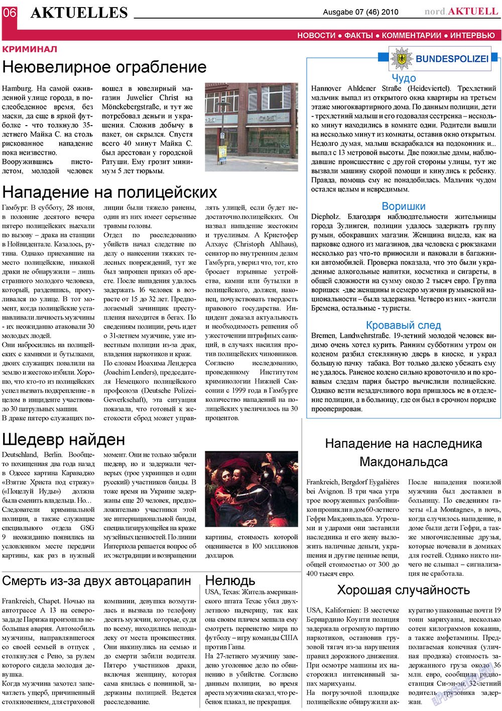 nord.Aktuell (Zeitung). 2010 Jahr, Ausgabe 7, Seite 6