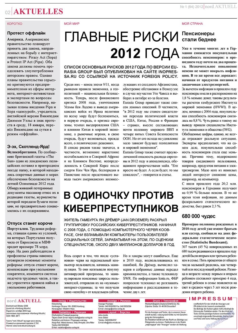 nord.Aktuell (Zeitung). 2012 Jahr, Ausgabe 1, Seite 2