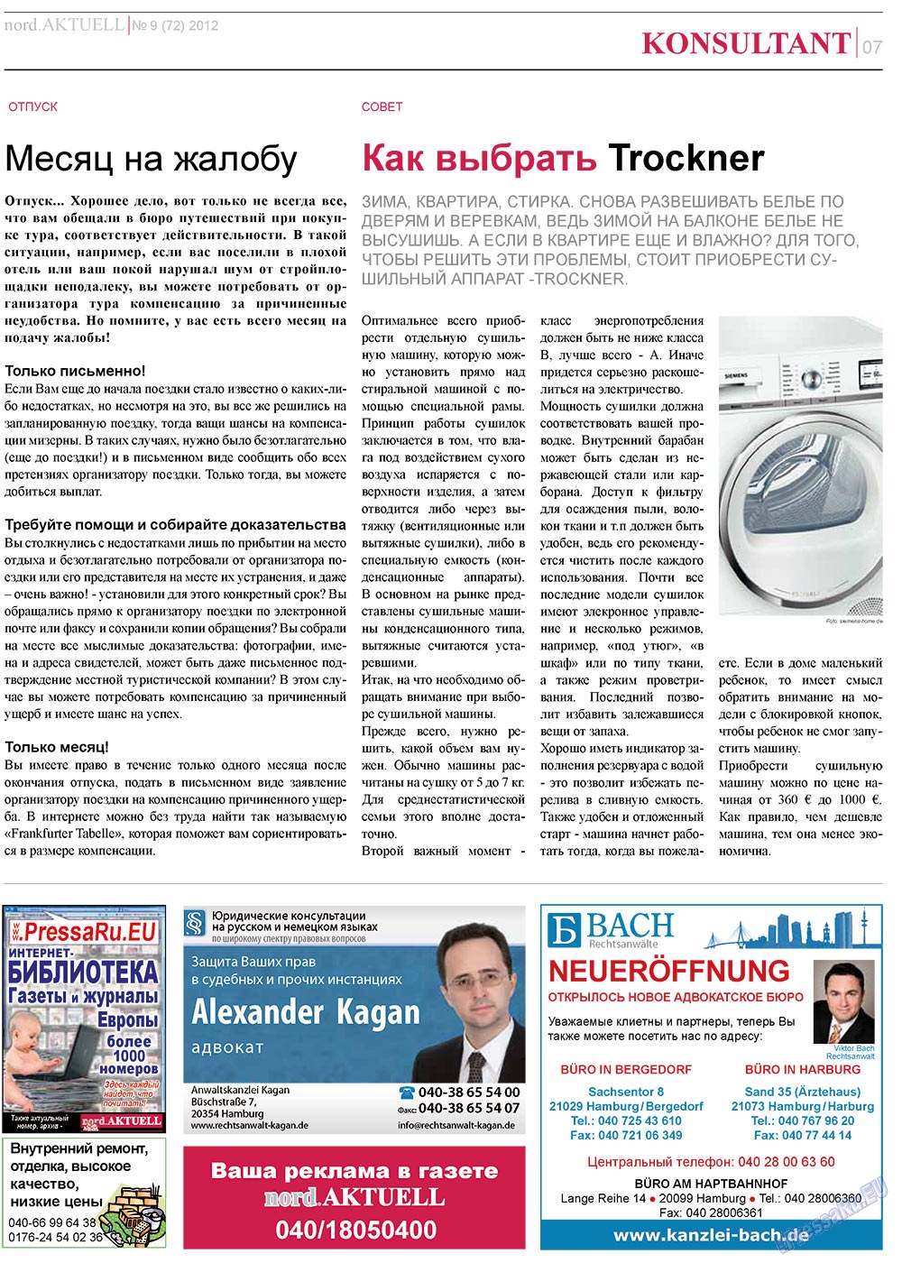 nord.Aktuell (Zeitung). 2012 Jahr, Ausgabe 9, Seite 7