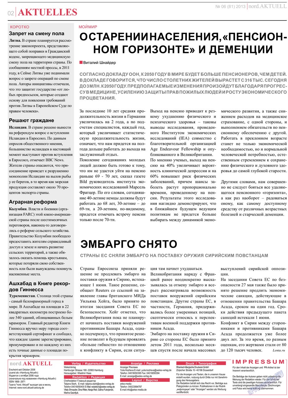nord.Aktuell (Zeitung). 2013 Jahr, Ausgabe 6, Seite 2