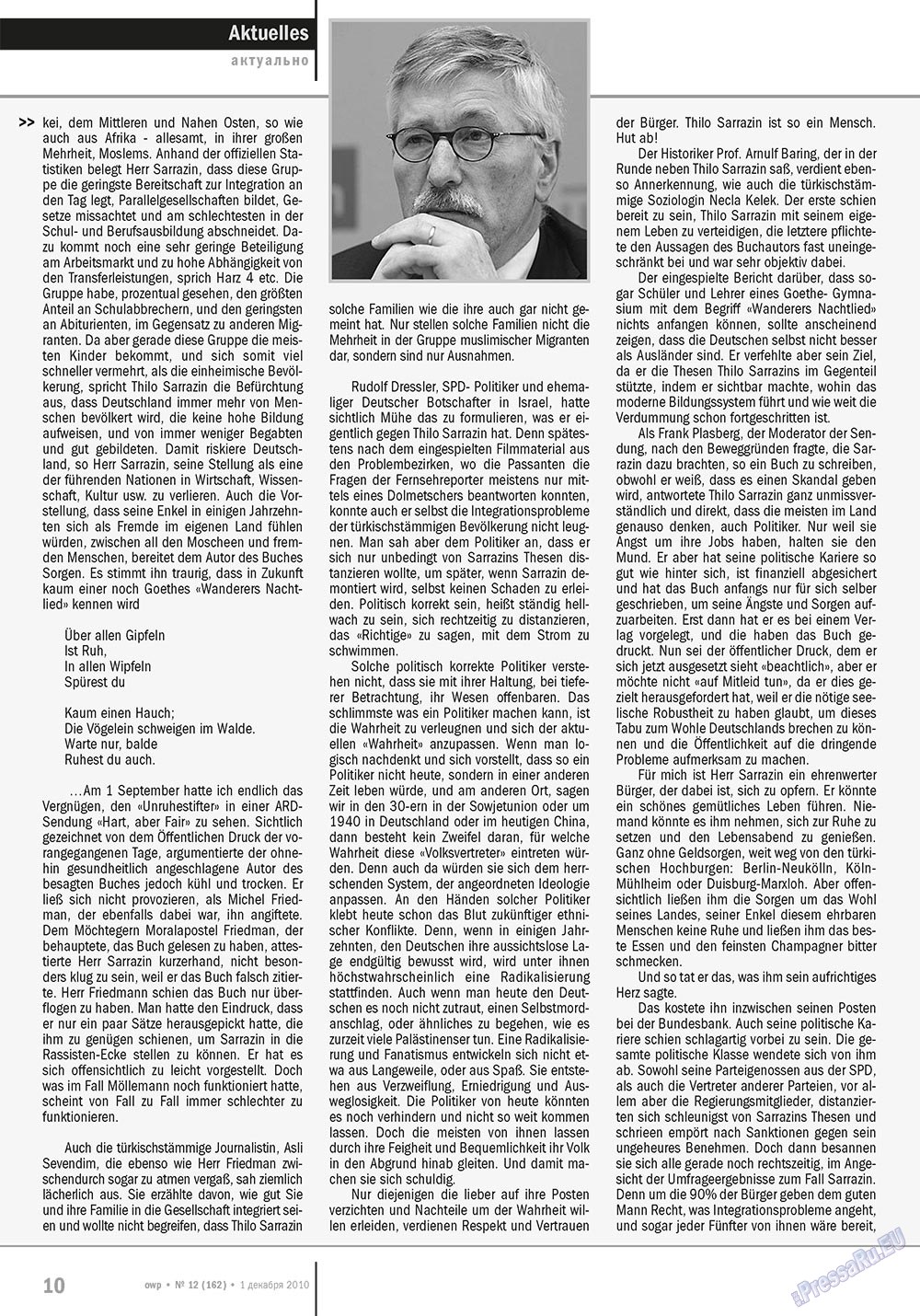 Ost-West Panorama (Zeitschrift). 2010 Jahr, Ausgabe 12, Seite 10