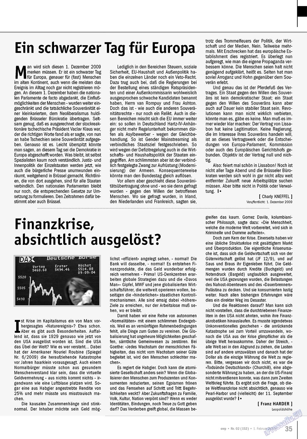 Ost-West Panorama (Zeitschrift). 2010 Jahr, Ausgabe 2, Seite 35