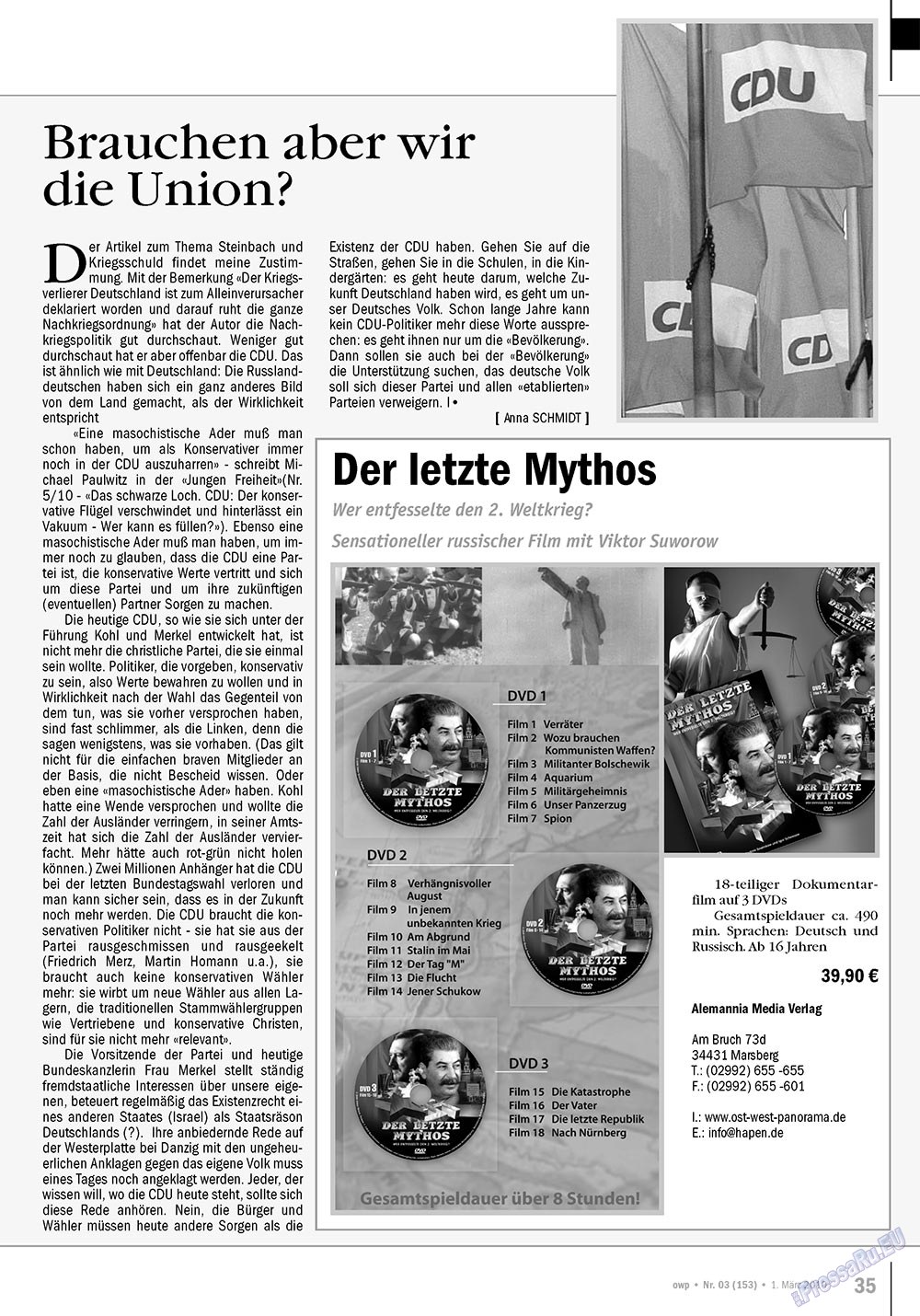 Ost-West Panorama (Zeitschrift). 2010 Jahr, Ausgabe 3, Seite 35