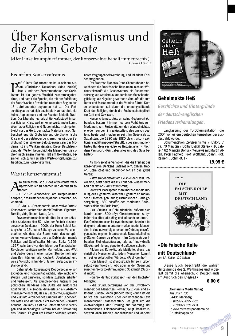 Ost-West Panorama (Zeitschrift). 2010 Jahr, Ausgabe 4, Seite 9