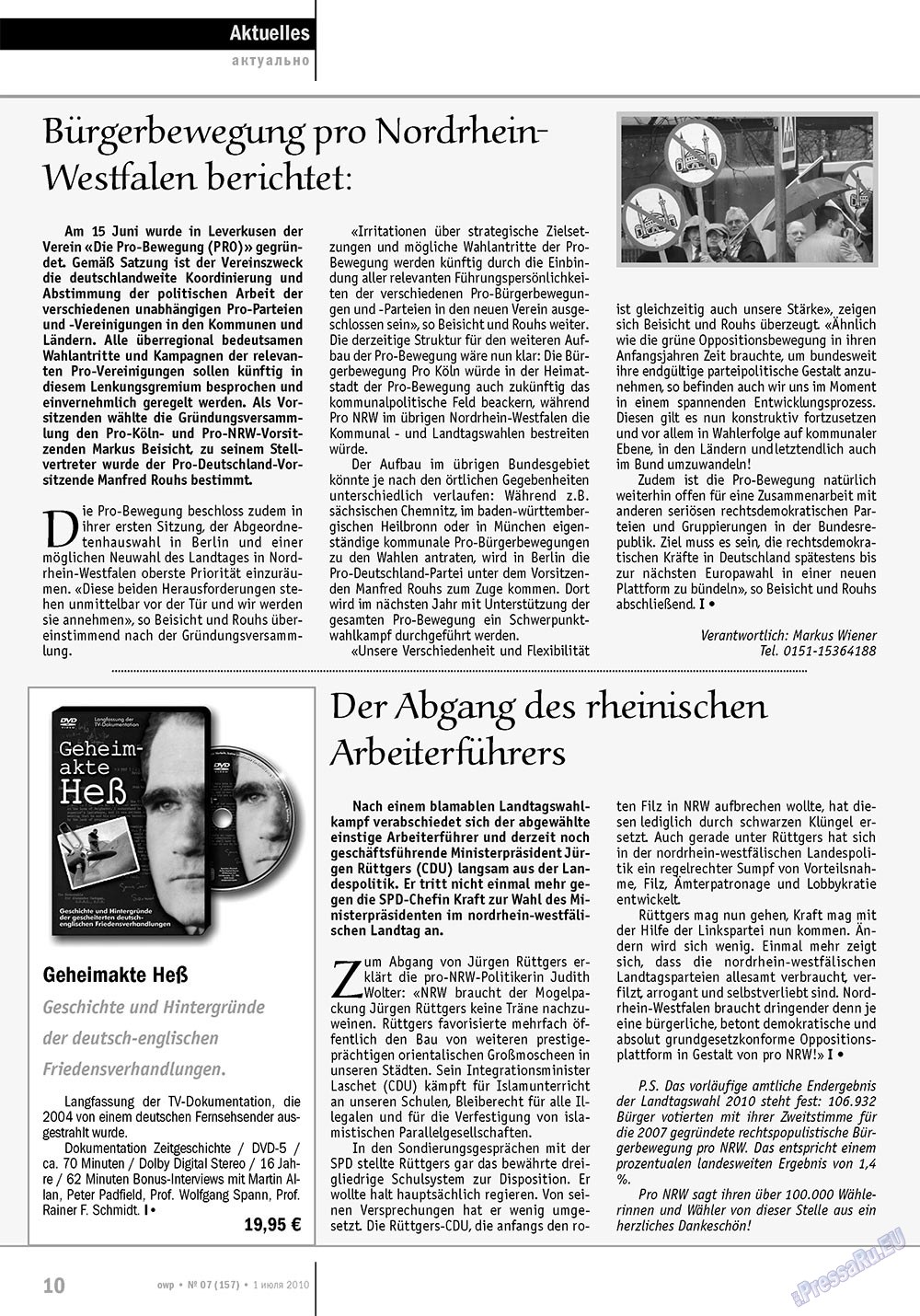 Ost-West Panorama (Zeitschrift). 2010 Jahr, Ausgabe 7, Seite 10