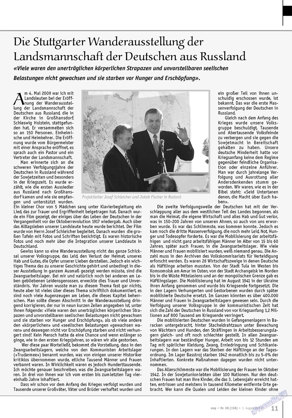 Ost-West Panorama (Zeitschrift). 2010 Jahr, Ausgabe 8, Seite 11