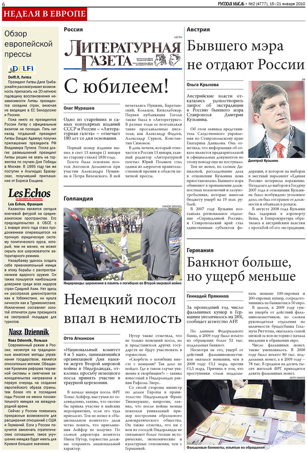 Russkaja Mysl (Zeitung). 2010 Jahr, Ausgabe 2, Seite 6