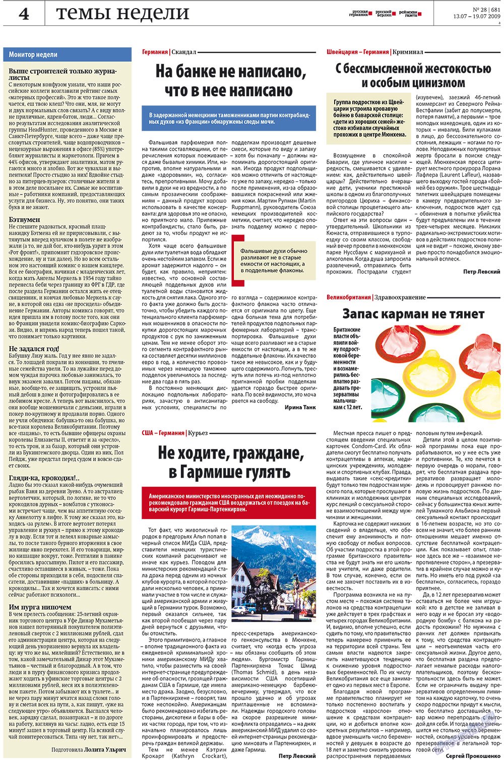 Redakzija Berlin (Zeitung). 2009 Jahr, Ausgabe 28, Seite 4