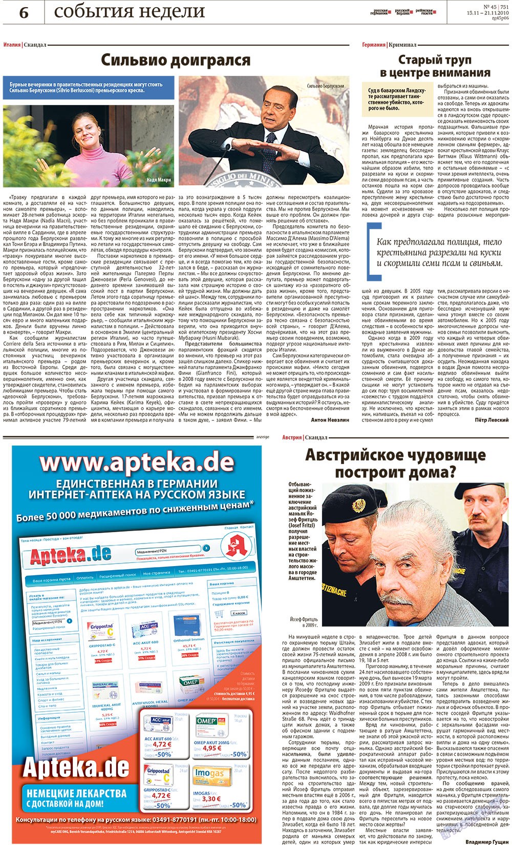 Redakzija Berlin (Zeitung). 2010 Jahr, Ausgabe 45, Seite 6