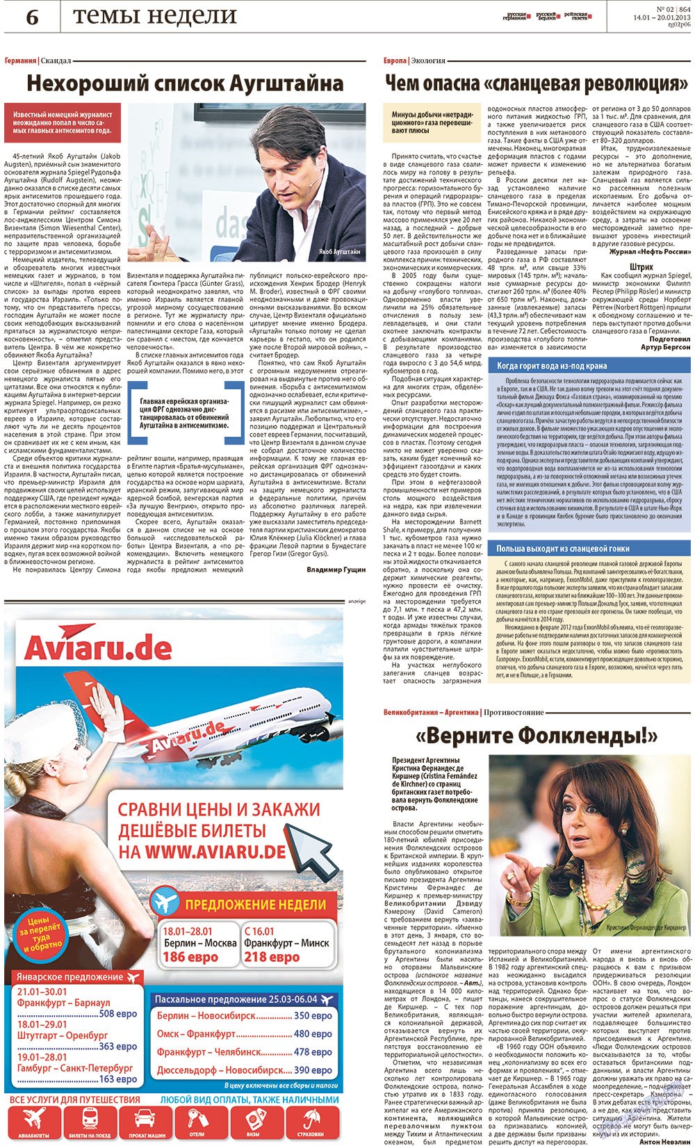 Redakzija Berlin (Zeitung). 2013 Jahr, Ausgabe 1, Seite 6
