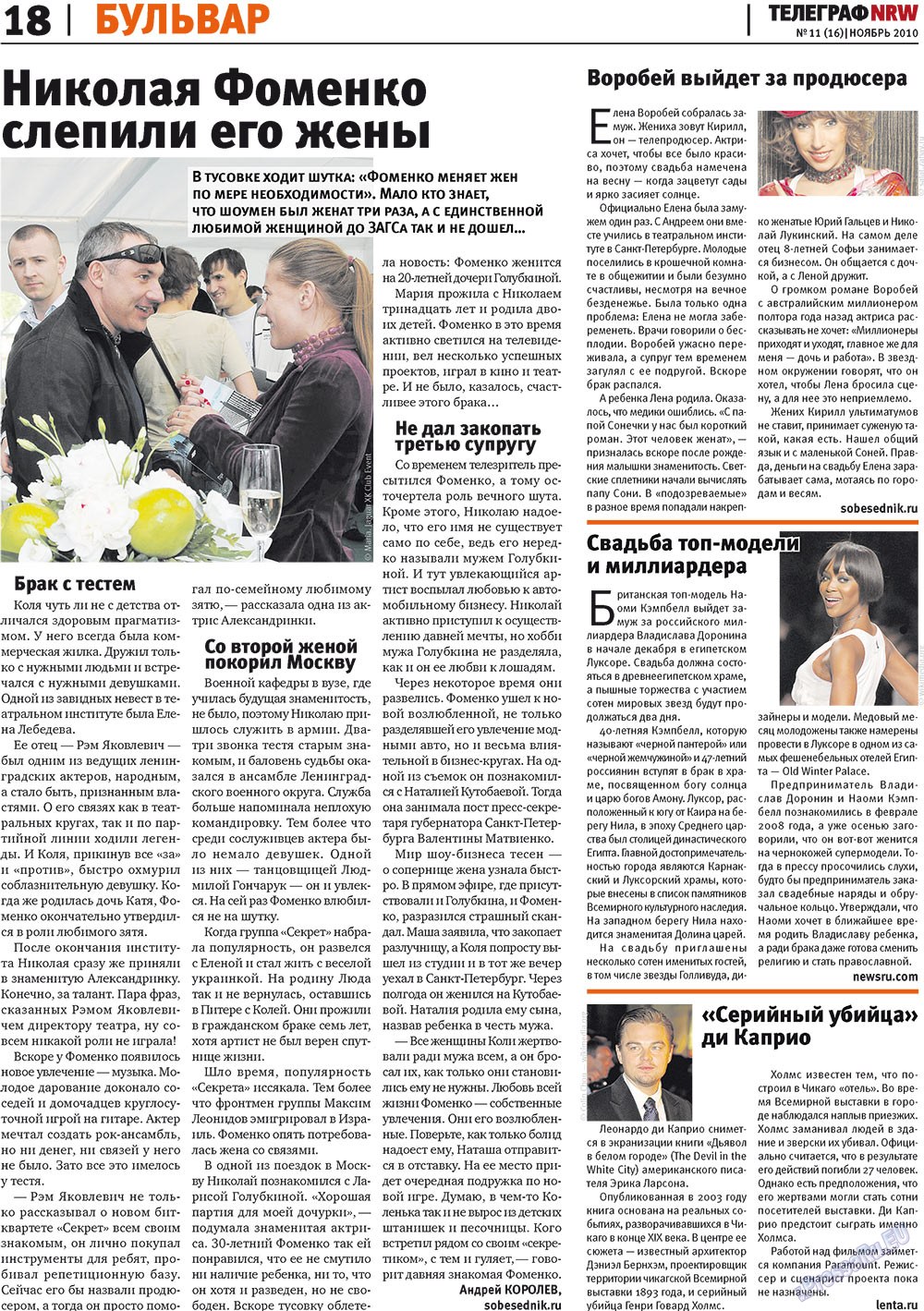 Telegraf NRW (Zeitung). 2010 Jahr, Ausgabe 11, Seite 18
