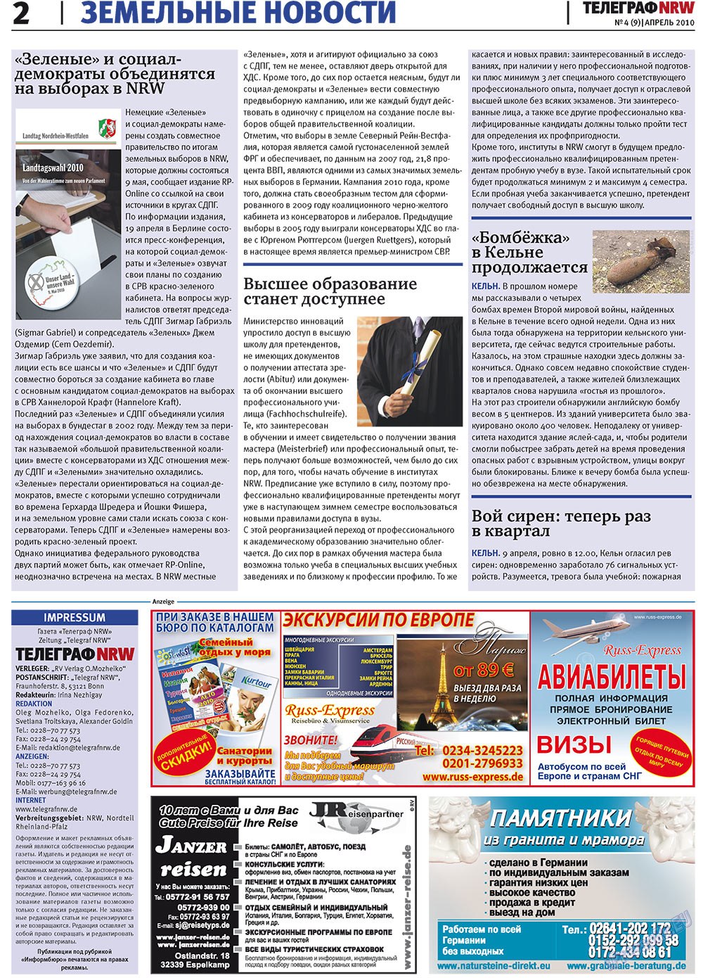 Telegraf NRW (Zeitung). 2010 Jahr, Ausgabe 4, Seite 2