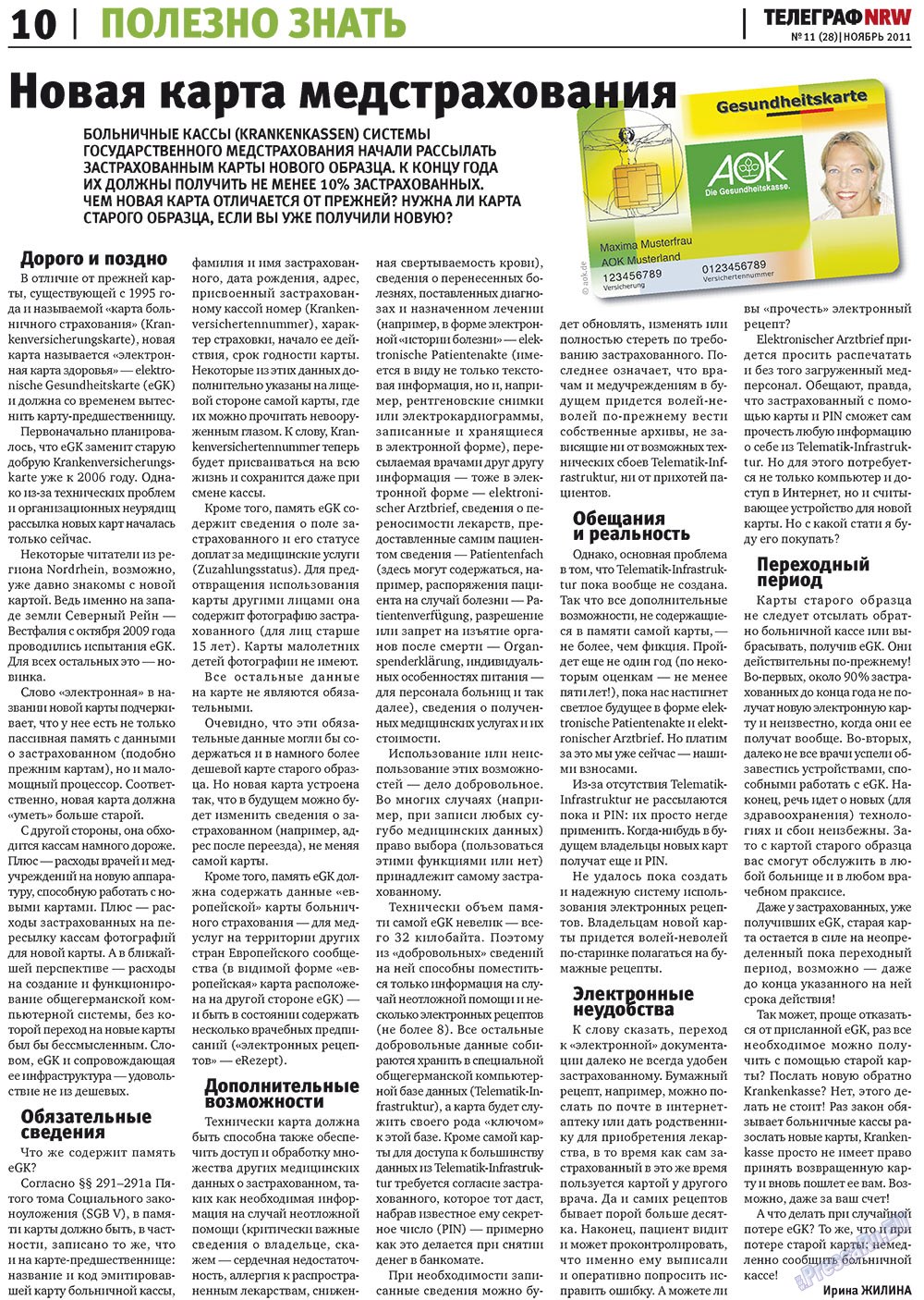 Telegraf NRW (Zeitung). 2011 Jahr, Ausgabe 11, Seite 10