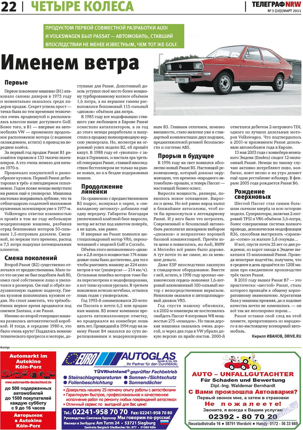 Telegraf NRW (Zeitung). 2011 Jahr, Ausgabe 3, Seite 22