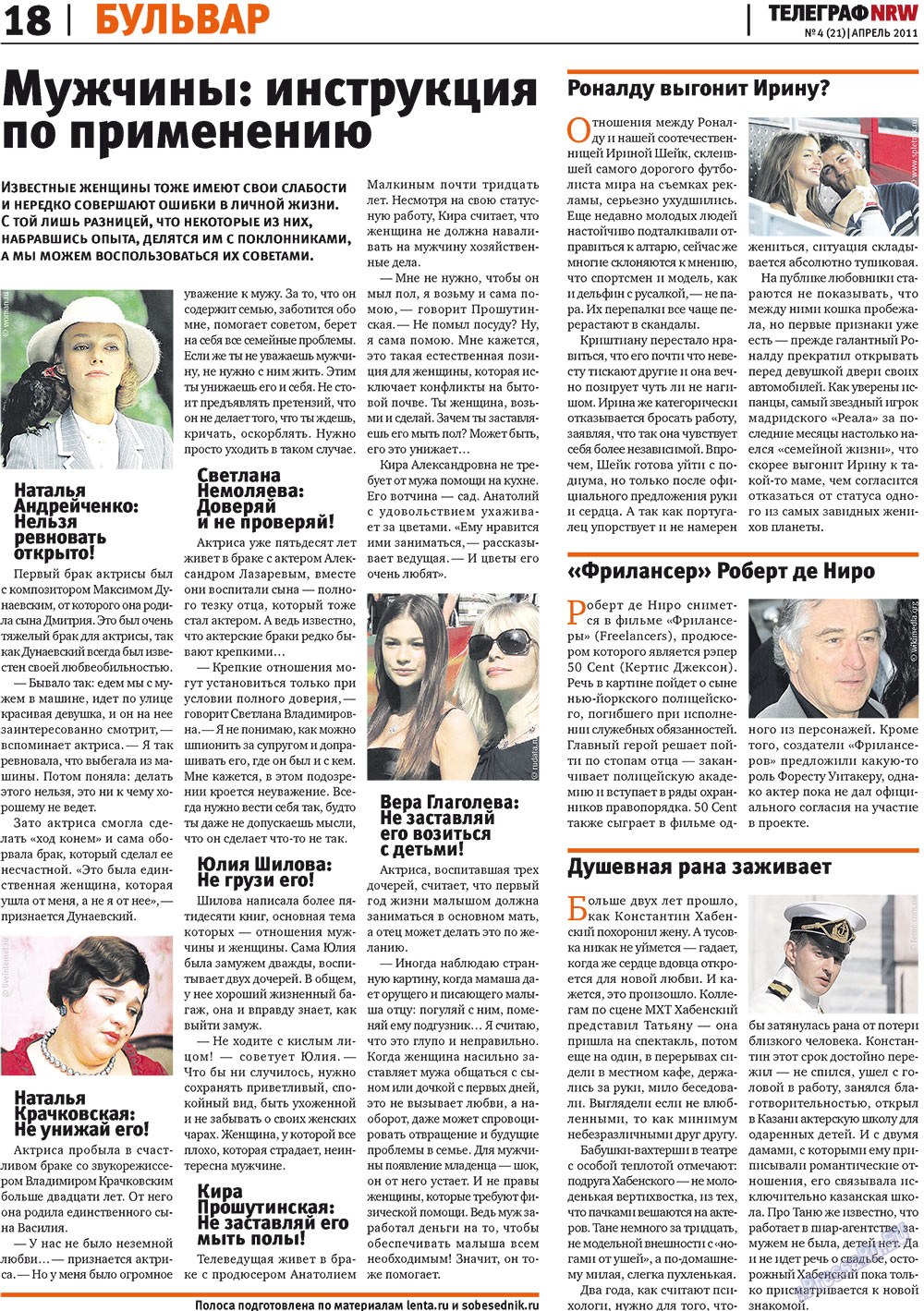 Telegraf NRW (Zeitung). 2011 Jahr, Ausgabe 4, Seite 18