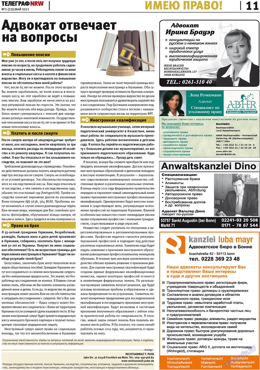 Telegraf NRW (Zeitung). 2011 Jahr, Ausgabe 5, Seite 11