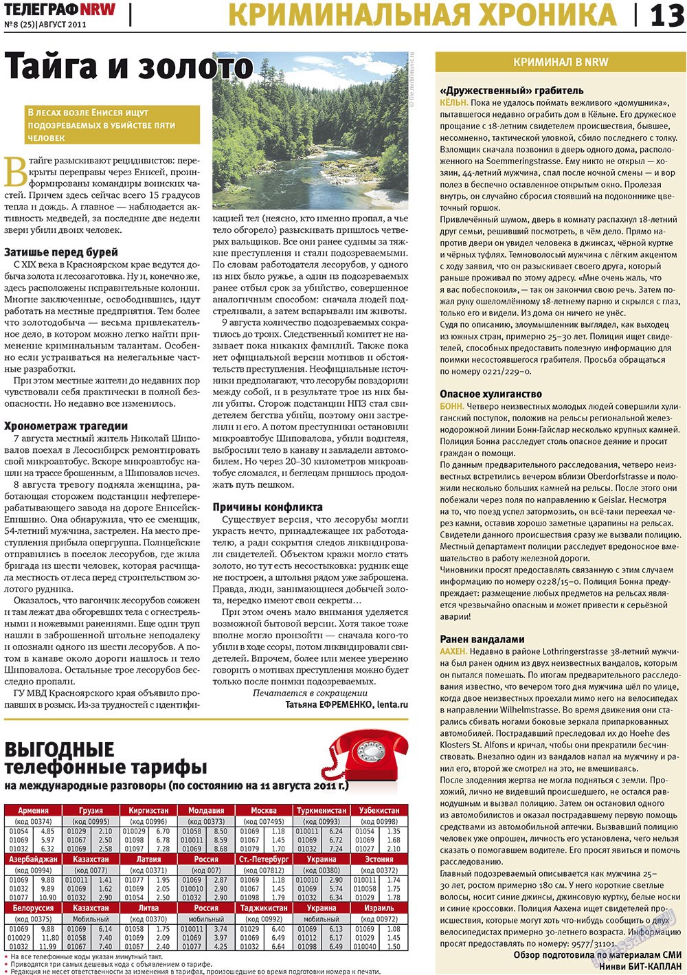 Telegraf NRW (Zeitung). 2011 Jahr, Ausgabe 8, Seite 13