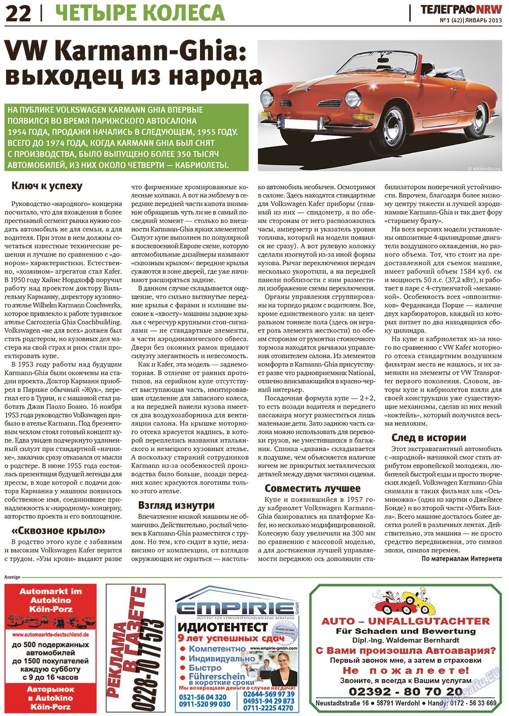 Telegraf NRW (Zeitung). 2013 Jahr, Ausgabe 1, Seite 22