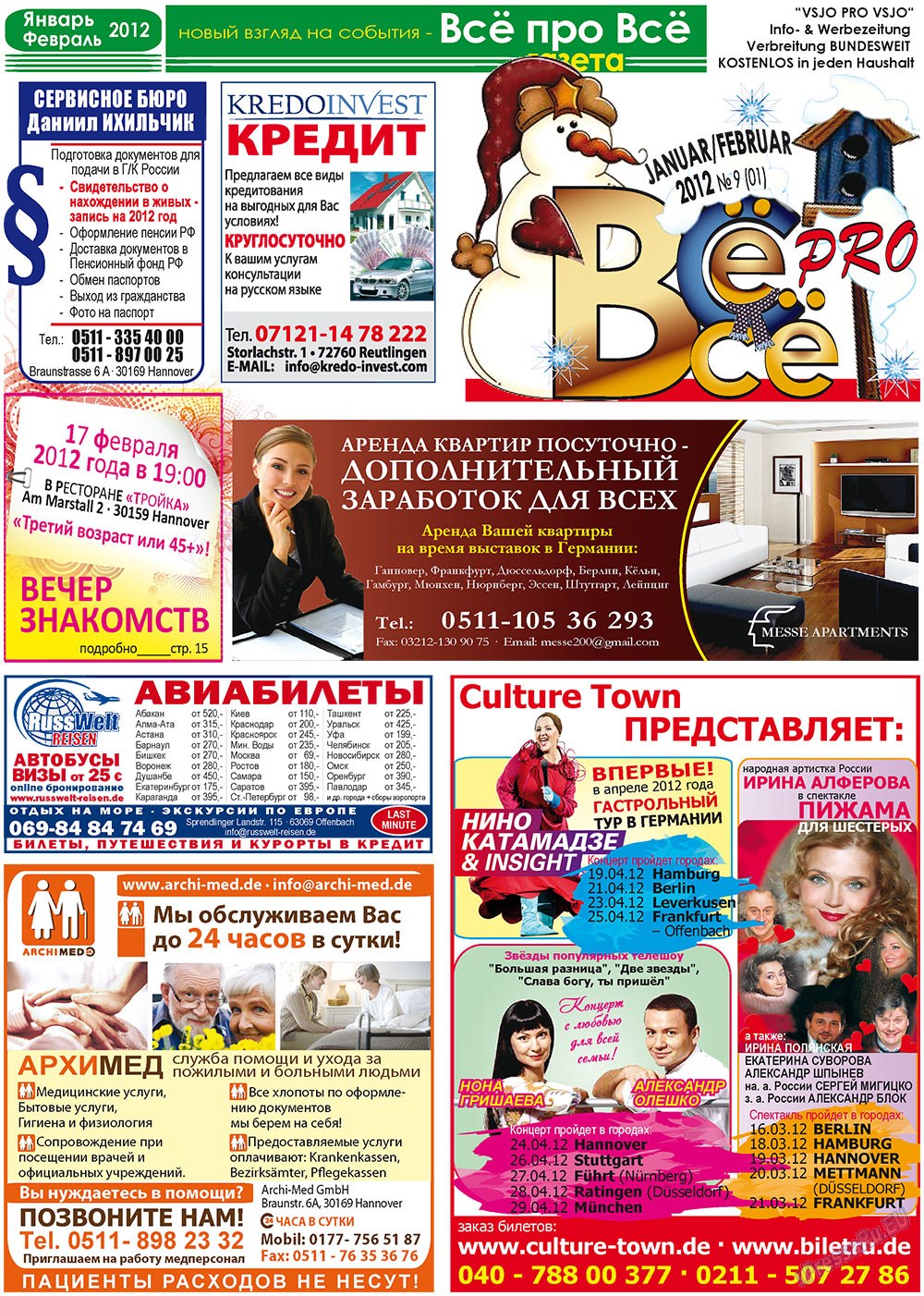 Vsje pro vsje (Zeitung). 2012 Jahr, Ausgabe 9, Seite 1