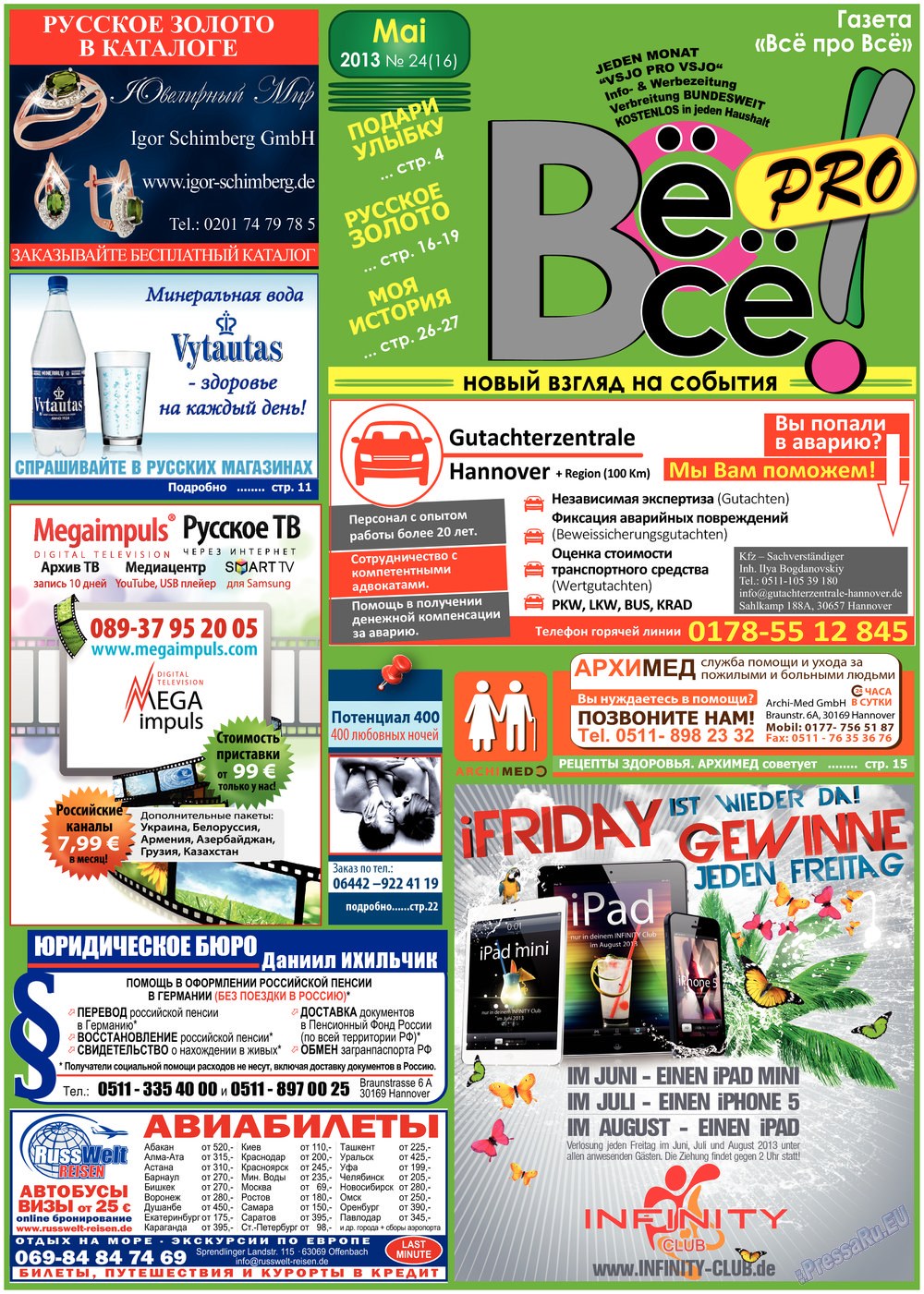 Vsje pro vsje (Zeitung). 2013 Jahr, Ausgabe 24, Seite 1