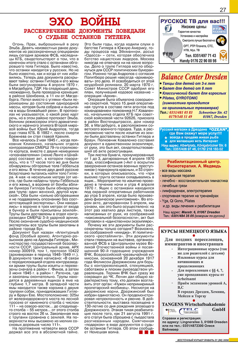 Ost-Kurier (Zeitschrift). 2008 Jahr, Ausgabe 1, Seite 27