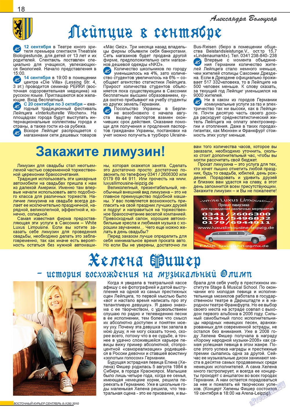 Ost-Kurier (Zeitschrift). 2010 Jahr, Ausgabe 9, Seite 18