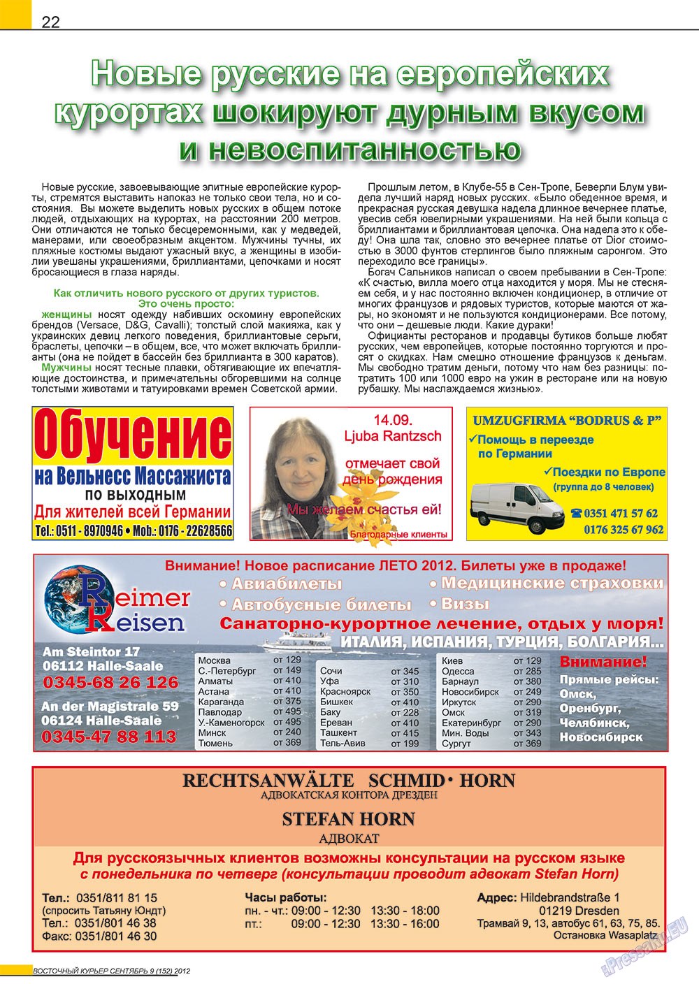 Ost-Kurier (Zeitschrift). 2012 Jahr, Ausgabe 9, Seite 22