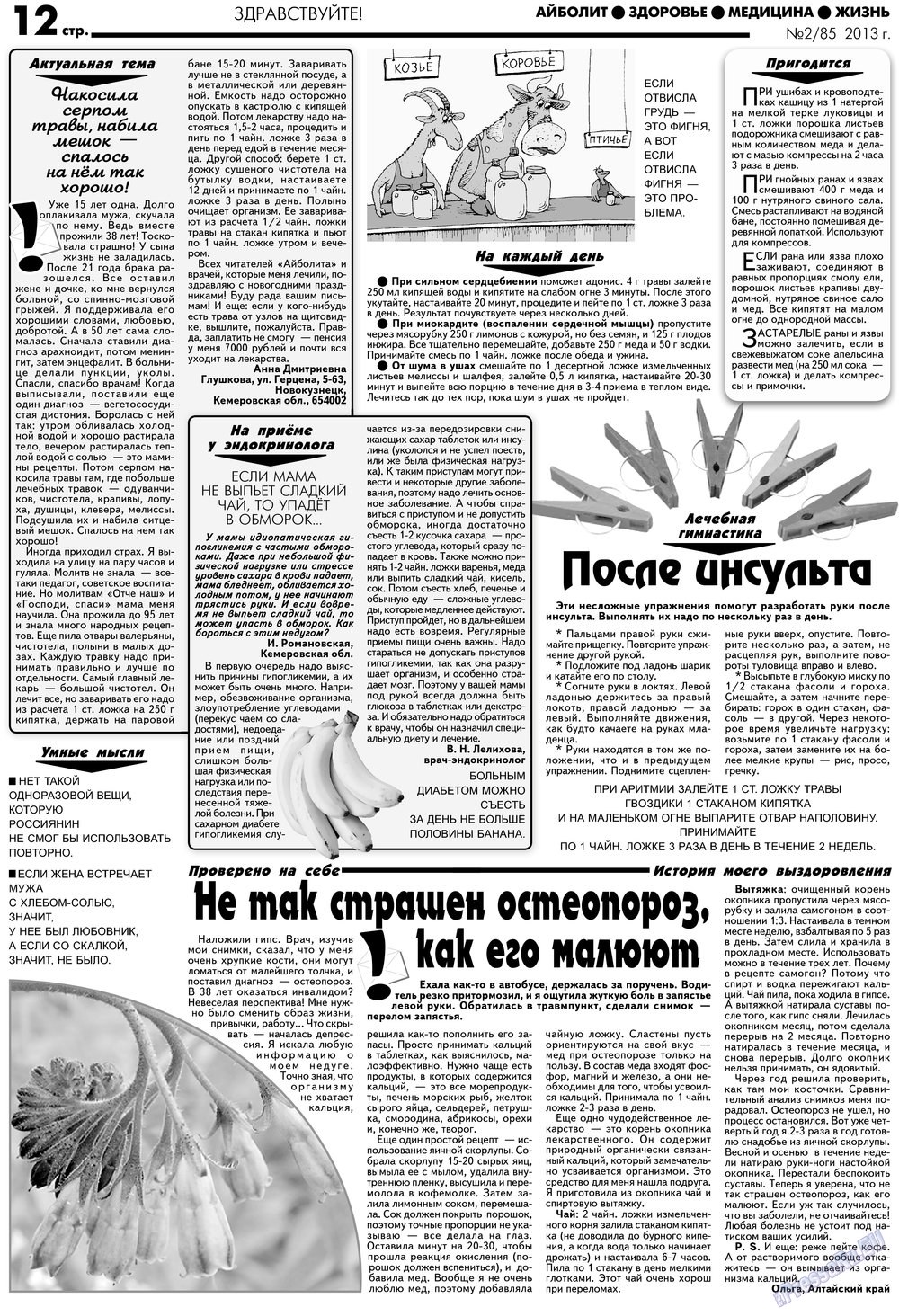 АйБолит (газета). 2013 год, номер 2, стр. 12