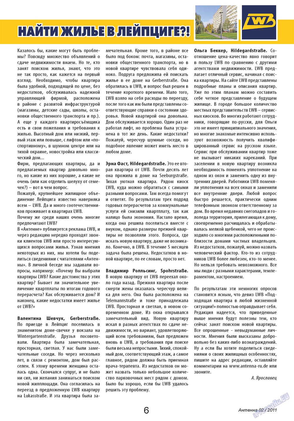Antenne (Zeitschrift). 2011 Jahr, Ausgabe 2, Seite 6