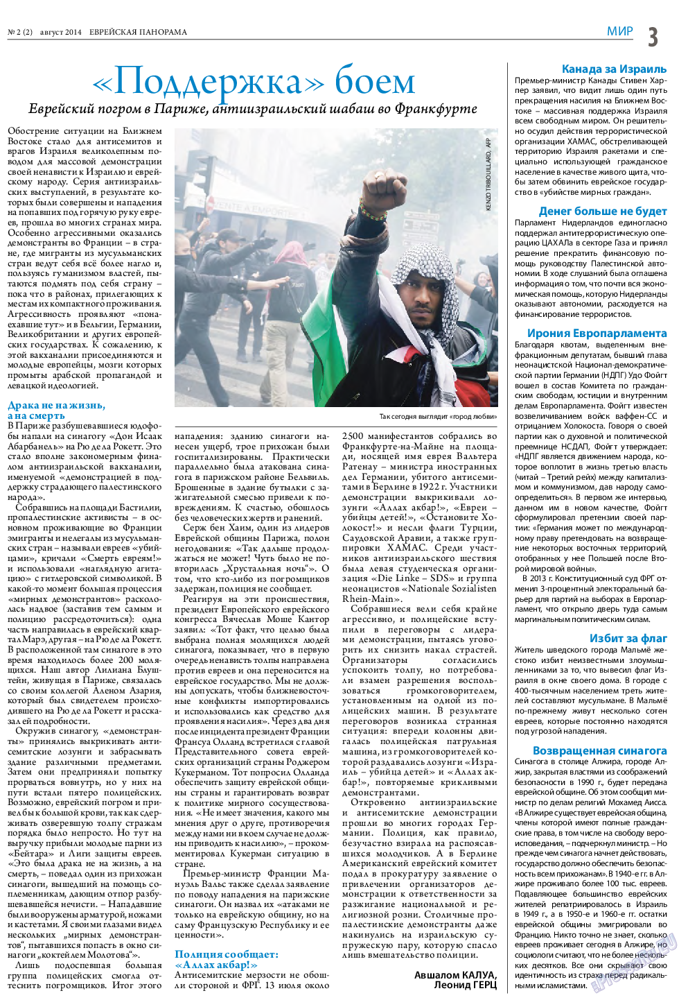 Еврейская панорама, газета. 2014 №2 стр.3
