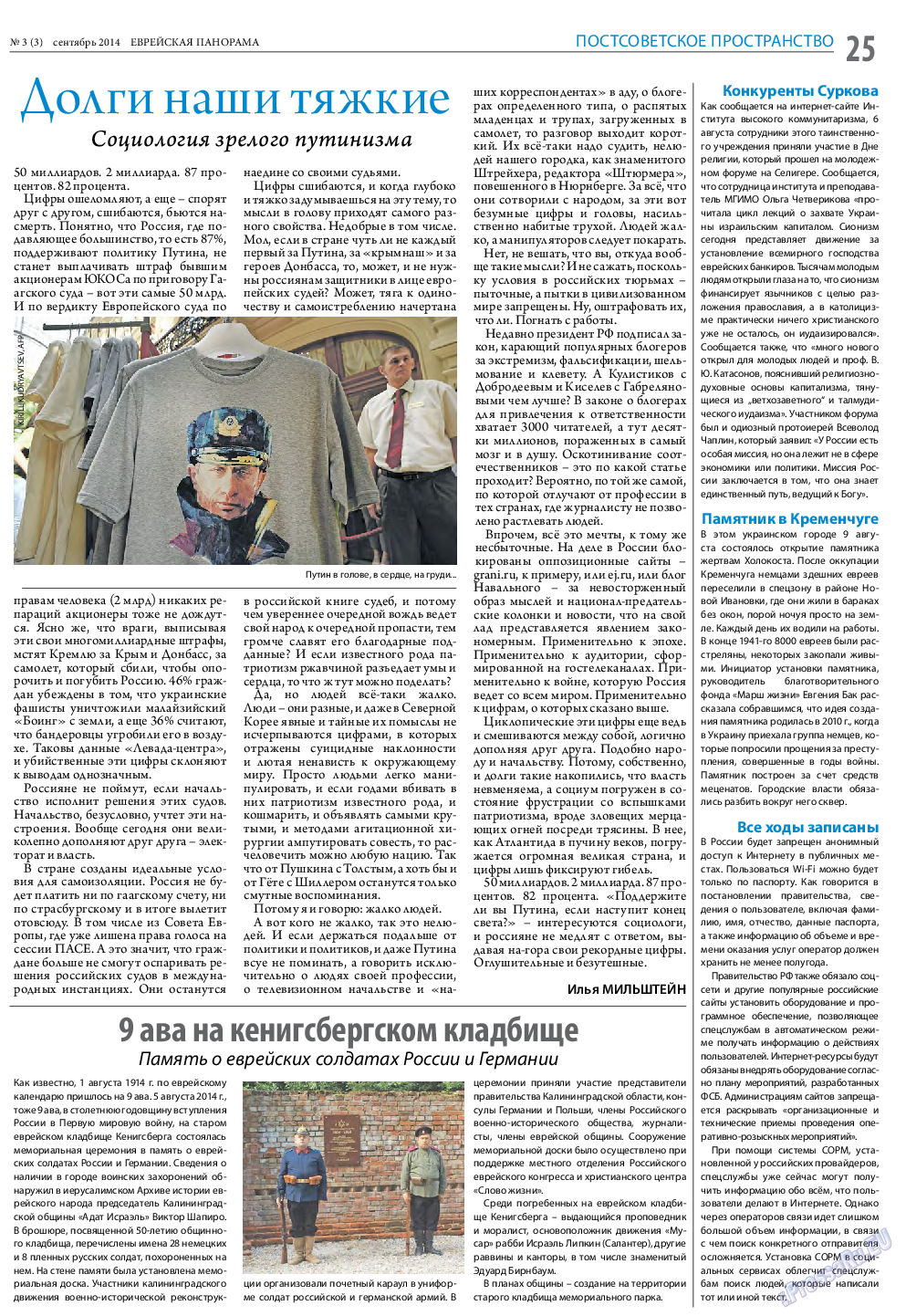 Еврейская панорама, газета. 2014 №3 стр.25