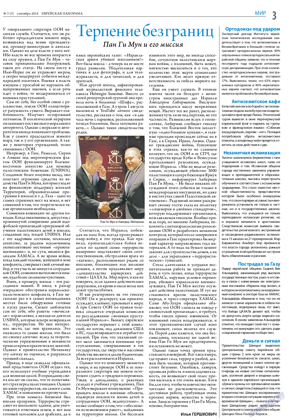 Еврейская панорама, газета. 2014 №3 стр.3